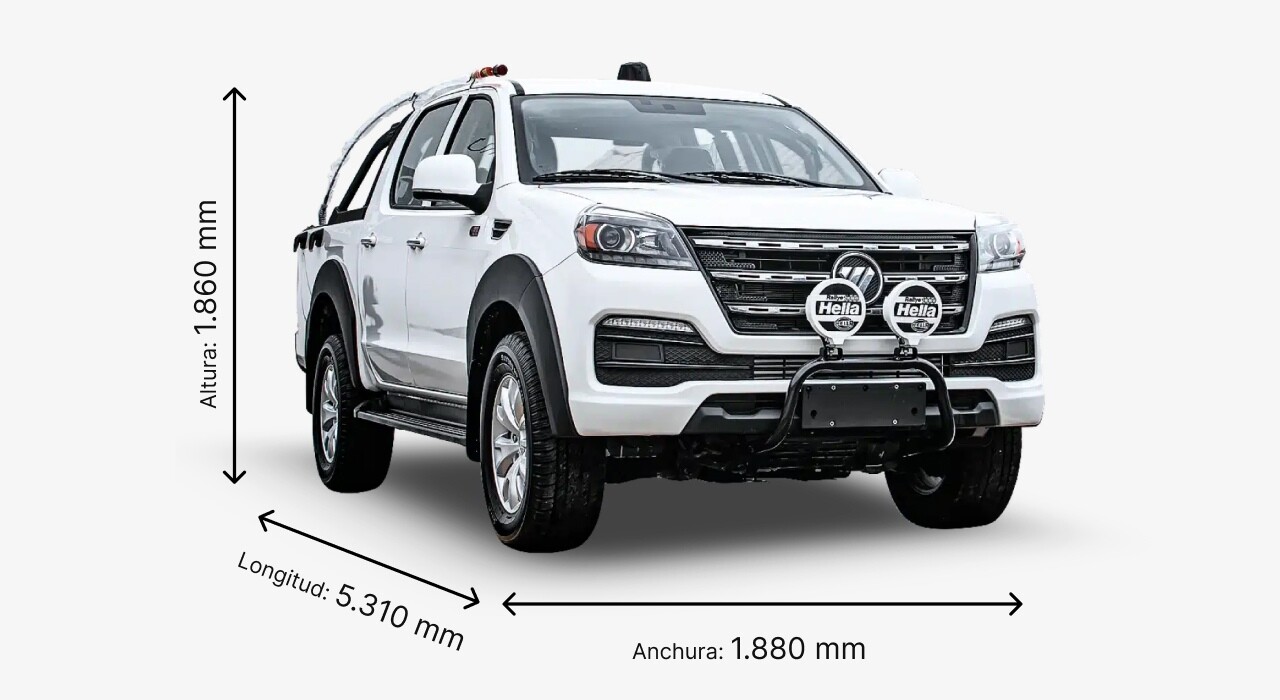 medidas de una camioneta 4x4